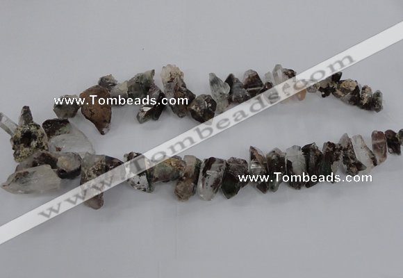 CTD1659 Top drilled 6*12mm - 15*25mm sticks green phantom quartz beads