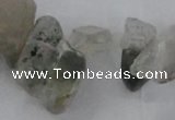 CTD1664 Top drilled 8*15mm - 15*25mm sticks green phantom quartz beads