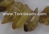 CTD1671 Top drilled 10*20mm - 15*35mm sticks lemon quartz beads