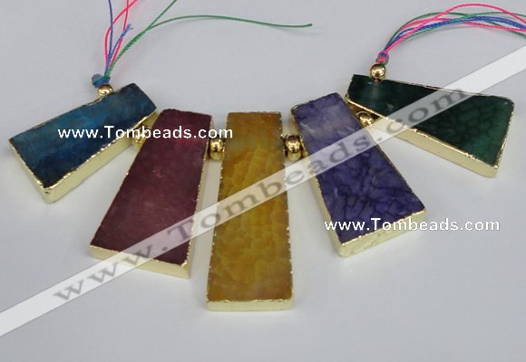 CTD1677 Top drilled 20*40mm - 25*50mm trapezoid agate gemstone beads