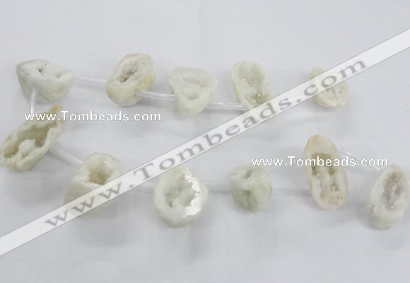 CTD1680 Top drilled 15*25mm - 30*35mm nuggets druzy agate beads