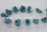 CTD1684 Top drilled 15*25mm - 30*35mm nuggets druzy agate beads