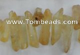 CTD1691 Top drilled 5*15mm - 7*35mm sticks dyed white crystal beads