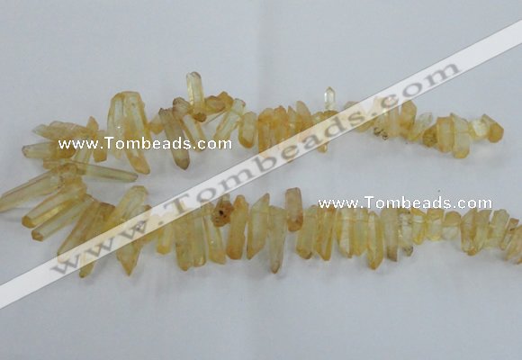 CTD1691 Top drilled 5*15mm - 7*35mm sticks dyed white crystal beads