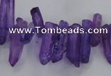 CTD1692 Top drilled 5*15mm - 7*35mm sticks dyed white crystal beads