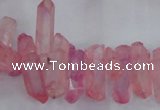 CTD1693 Top drilled 5*15mm - 7*35mm sticks dyed white crystal beads