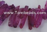 CTD1694 Top drilled 5*15mm - 7*35mm sticks dyed white crystal beads