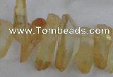 CTD1698 Top drilled 8*15mm - 11*35mm sticks dyed white crystal beads