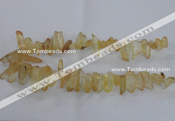 CTD1698 Top drilled 8*15mm - 11*35mm sticks dyed white crystal beads