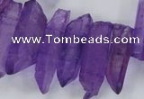 CTD1699 Top drilled 8*15mm - 11*35mm sticks dyed white crystal beads