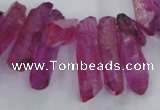 CTD1700 Top drilled 8*15mm - 11*35mm sticks dyed white crystal beads