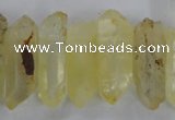 CTD1705 Top drilled 10*15mm - 15*35mm sticks dyed white crystal beads