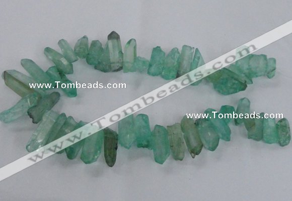 CTD1707 Top drilled 10*15mm - 15*35mm sticks dyed white crystal beads