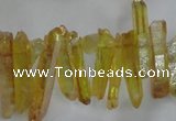 CTD1715 Top drilled 5*10mm - 6*30mm sticks plated white crystal beads