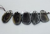 CTD1727 Top drilled 25*35mm - 25*45mm freeform Botswana agate slab beads