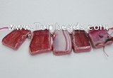 CTD1732 Top drilled 25*35mm - 30*45mm freeform agate slab beads