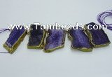 CTD1735 Top drilled 25*35mm - 30*45mm freeform agate slab beads