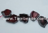 CTD1741 Top drilled 25*35mm - 35*50mm freeform agate slab beads