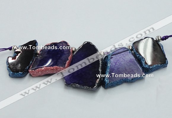 CTD1745 Top drilled 25*35mm - 35*50mm freeform agate slab beads