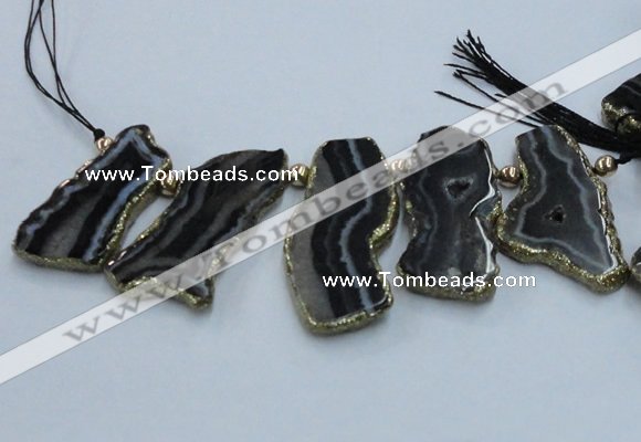 CTD1751 Top drilled 20*35mm - 30*50mm freeform agate slab beads