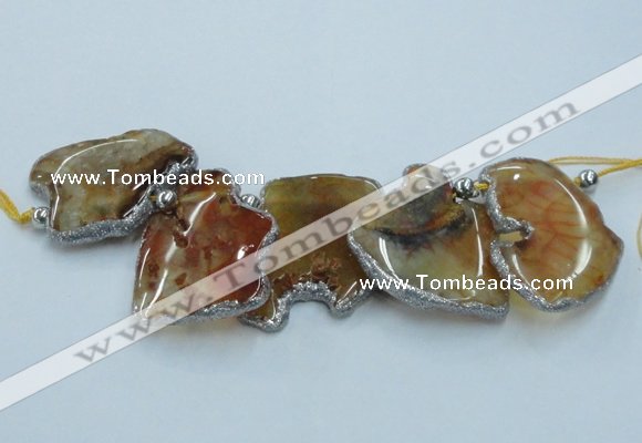 CTD1755 Top drilled 20*40mm - 35*55mm freeform agate slab beads