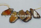 CTD1756 Top drilled 20*40mm - 35*55mm freeform agate slab beads