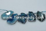 CTD1760 Top drilled 20*40mm - 35*55mm freeform agate slab beads