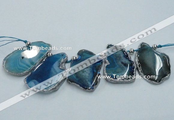 CTD1760 Top drilled 20*40mm - 35*55mm freeform agate slab beads