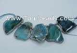 CTD1764 Top drilled 20*40mm - 35*55mm freeform agate slab beads