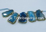 CTD1765 Top drilled 20*40mm - 35*55mm freeform agate slab beads