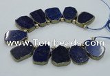 CTD1771 Top drilled 18*28mm - 22*35mm freeform lapis lazuli slab beads