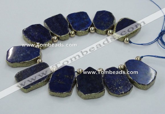 CTD1771 Top drilled 18*28mm - 22*35mm freeform lapis lazuli slab beads