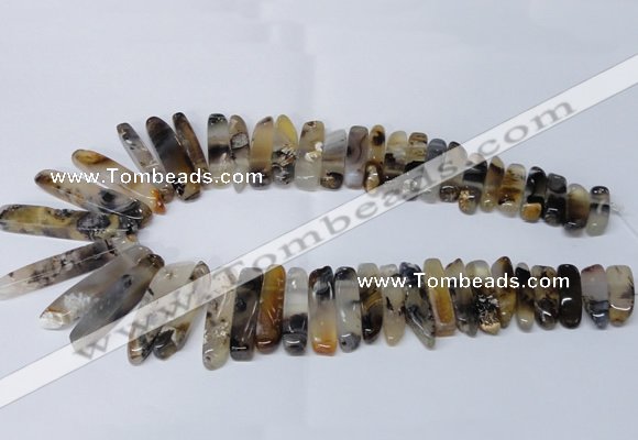 CTD1917 Top drilled 6*20mm - 10*60mm sticks montana agate beads