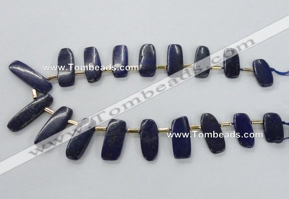 CTD1924 Top drilled 15*20mm - 15*45mm freeform lapis lazuli beads