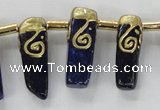 CTD1927 Top drilled 8*20mm - 10*35mm sticks lapis lazuli beads