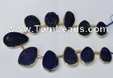 CTD1928 Top drilled 18*25mm - 25*40mm freeform lapis lazuli beads