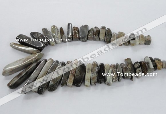 CTD1930 Top drilled 8*15mm - 10*50mm sticks agate gemstone beads