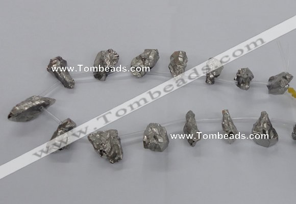 CTD1933 Top drilled 12*20mm - 25*35mm nuggets plated amethyst beads