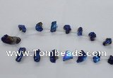 CTD1937 Top drilled 12*20mm - 25*35mm nuggets plated amethyst beads