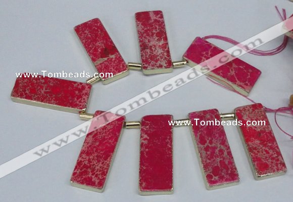 CTD1944 Top drilled 18*45mm - 20*50mm rectangle sea sediment jasper beads