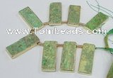 CTD1946 Top drilled 18*45mm - 20*50mm rectangle sea sediment jasper beads