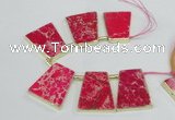 CTD1952 Top drilled 30*40mm - 35*45mm trapezoid sea sediment jasper beads