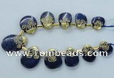 CTD1963 Top drilled 20*25mm - 25*35mm freeform lapis lazuli beads