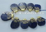 CTD1965 Top drilled 25*35mm - 35*45mm freeform lapis lazuli beads