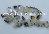 CTD1971 Top drilled 15*25mm - 20*40mm freeform montana agate beads