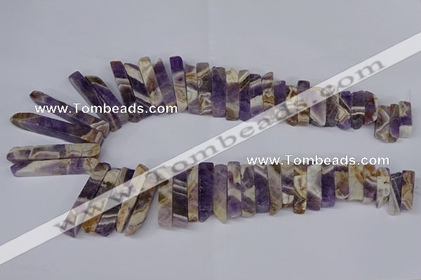 CTD1979 Top drilled 8*20mm - 10*55mm sticks dogtooth amethyst beads