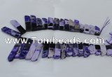 CTD1986 Top drilled 10*25mm - 12*50mm sticks agate gemstone beads