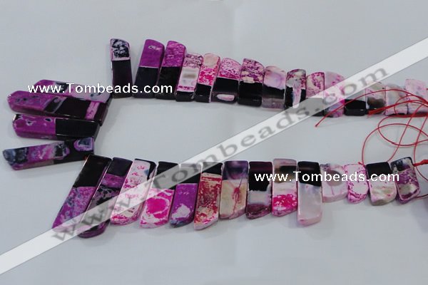 CTD1987 Top drilled 10*25mm - 12*50mm sticks agate gemstone beads