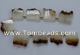 CTD1995 Top drilled 30*35mm - 35*40mm freeform druzy citrine beads