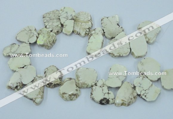 CTD2008 Top drilled 20*25mm - 30*35mm freeform turquoise beads